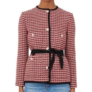 Maje Venalt Tweed Tie-Waist Jacket
